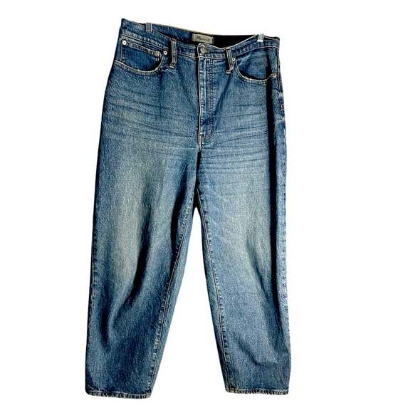 Madewell Denim - Madewell Balloon High Waisted Denim Jeans Cropped Sz 30